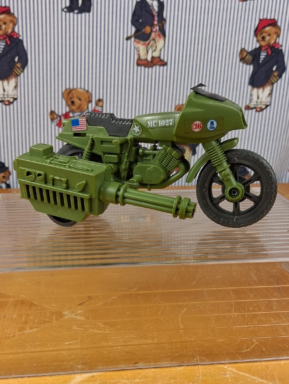 Vintage 1982 Hasbro GI.JOE ARAH Ram Cycle Rapid Fire Green Motorcycle Incoplete